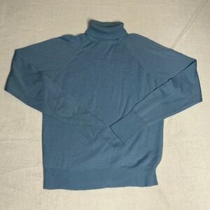 VTG Lord Jeff Men's Blue Turtleneck Sweater 80% Dupont Orlon 20% Fine Wool Sz L